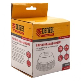 Denzel Щетка для УШМ, 100 мм, "Чашка", витая нержавеющая проволока 0.3 мм, М14 746053