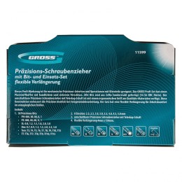 Gross Отвертка с набором бит и торцевых головок для точных работ, гибкий привод, 48 шт, CrMo 11599