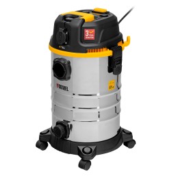 Denzel Пылесос строительный RVC30, 1400 Вт, бак 30 л, шланг 3 м, розетка с автосинхр. 28203