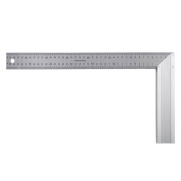 Denzel Угольник стальной 400 мм, нержавеющая сталь, градуировка, алюминиевое основание 32398