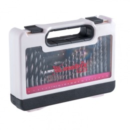 Matrix Набор сверл комбинированный, сверла по металлу 1-6 мм, бетону 3-8 мм, дереву 3-8 мм, перовые 16,20,22 мм, биты 30 шт, адаптер, головки 8 шт, 71 предмет Pro 725671