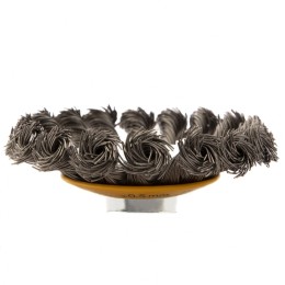 Denzel Щетка для УШМ, 100 мм, "Тарелка", крученая нержавеющая проволока 0.5 мм, М14 746093