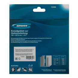 Gross Пильный диск по дереву 150 x 20/16 x 24Т 73304