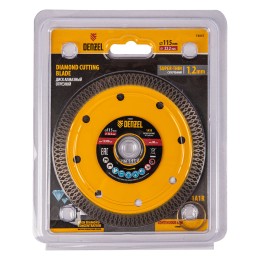 Denzel Диск алмазный отрезной 115 х 22,2мм, сплошной, супертонкий, горячий пресс, сухой/мокрый рез// 73057