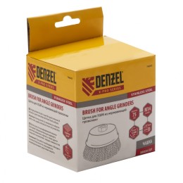 Denzel Щетка для УШМ, 75 мм, "Чашка", витая нержавеющая проволока 0.3 мм, М14 746043