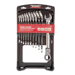 Matrix Набор ключей комбинированных, трещоточных шарнирных 11 шт. 14796