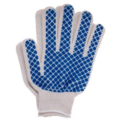 Сибртех Перчатки х/б, ПВХ покрытие, "Шахматный облив", 5 пар в упаковке, 10 класс Россия 67812