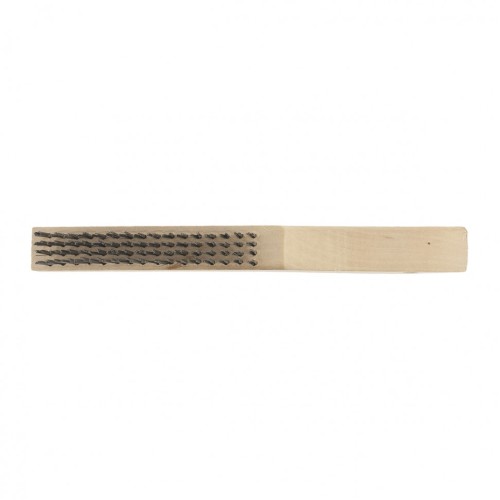 Щетка зачистная четырехрядная, закаленная прямая проволока с деревянной ручкой Сибртех 74804
