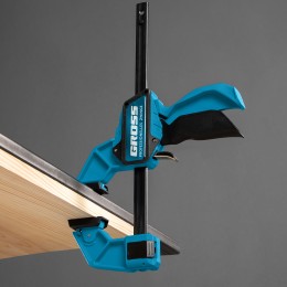 Gross Струбцина реечная, быстрозажимная, пистолетного типа, пошаговый механизм, пластиковый корпус, 150 мм 20700