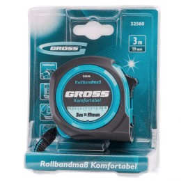 Gross Рулетка Komfortabel 3 м х 19 мм,обрезиненный корпус 32560