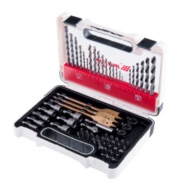 Matrix Набор сверл комбинированный, сверла по металлу 1-6 мм, бетону 3-8 мм, дереву 3-8 мм, перовые 16,20,22 мм, биты 30 шт, адаптер, головки 8 шт, 71 предмет Pro 725671