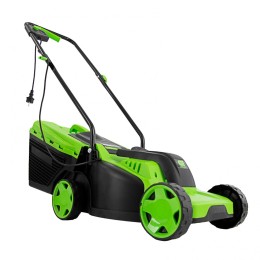 Сибртех Газонокосилка электрическая L1200, 1200 Вт, ширина 32 см, 3 уровня, пластиковый травосборник 30 л. 96607