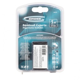 Gross Рулетка Experte,5 м x 27 мм,двухкомпонентный корпус,магнит,двухсторонняя разметка,нейлон 32575