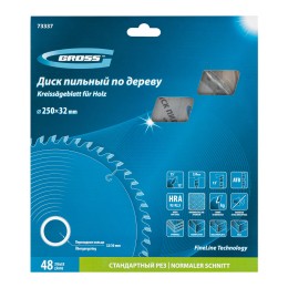 Gross Пильный диск по дереву 250 x 32/30 x 48Т 73337