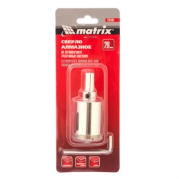 Matrix Сверло алмазное по керамограниту, 28 х 67 мм, трехгранный хвостовик 726283