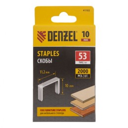 Denzel Скобы, 10 мм, для мебельного степлера, тип 53, 2000 шт. 41102
