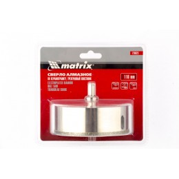 Matrix Сверло алмазное по керамограниту, 110 х 67 мм, трехгранный хвостовик 726923
