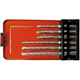 Matrix Набор буров по бетону, 6-8-10 х 110.6-8-10 х 160 мм, 6 шт, в пластиковой коробке, SDS Plus 71096