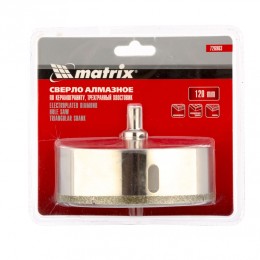 Matrix Сверло алмазное по керамограниту, 120 х 67 мм, трехгранный хвостовик 726963