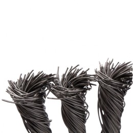 Denzel Щетка для УШМ, 200 мм, "Плоская", крученая нержавеющая проволока 0.5 мм, посадка 22.2 мм 746383