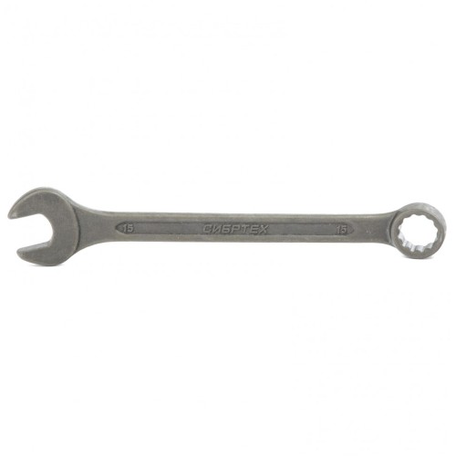 Ключ комбинированный, 15 мм, CrV, фосфатированный, ГОСТ 16983 Сибртех 14910