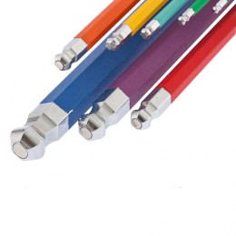 Gross Набор ключей имбусовых HEX, 1.5-10 мм, S2, 9 шт, магнит, экстра-длинные с шаром, хром/краска 16400