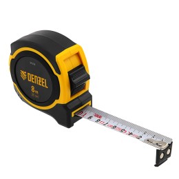 Denzel Рулетка 8м х 25мм, двухкомп. корпус, магнитный обрезиненный зацеп// 31533