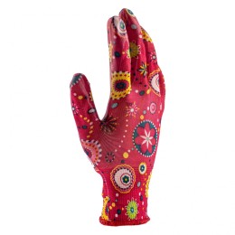 Palisad Перчатки садовые из полиэстера с нитрильным обливом, красные, S 67744