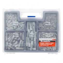 Matrix Набор сверл комбинированный: бетон 4-10 мм, металл 2-10 мм, дерево 4-10 мм, дюбеля, 300 предметов 72577