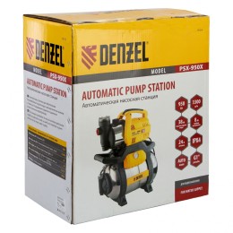 Denzel Насосная станция PSХ950X, Х-Pro, 950 Вт, 3300 л/ч, ресивер 24 л, подъем 38 м, нержавейка 97214