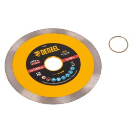 Denzel Диск алмазный отрезной 125 х 22,2 мм, сплошной, супертонкий, горячий пресс, мокрое резание// 73045