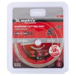 Matrix Диск алмазный, отрезной сплошной, 150 х 22.2 мм, тонкий, мокрая резка Professional730797