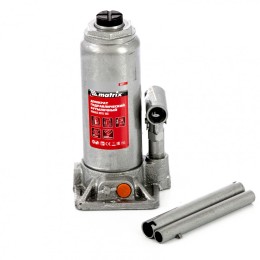 Matrix Домкрат гидравлический бутылочный, 6 т, h подъема 216-413 мм, в пластиковом кейсе 50777
