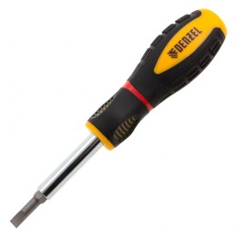 Denzel Отвертка комбинированная, SL3/16"-PH1, SL1/4"-PH2, 3-х компонентная рукоятка// 7713381