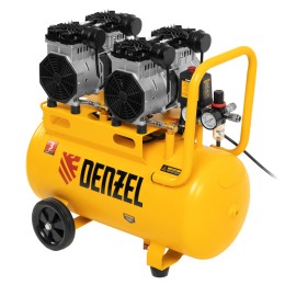 Denzel Компрессор безмасляный, малошумный DLS 2200/50, 2200 Вт, 2x1100, 50 л, 380 л/мин 58031