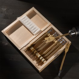 Matrix Набор сверл перовых по дереву, 10-12-14-16-18-20-22-25 мм, 8 шт, деревянный кейс 70441