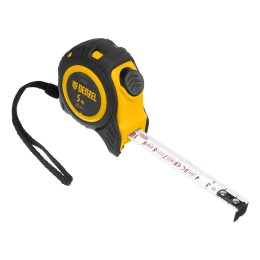 Denzel Рулетка 5м х 25мм, обрезиненный корпус, автоматическая фиксация 31552