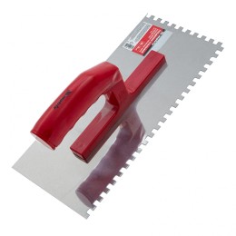 Matrix Гладилка из нержавеющей стали, 280 х 130 мм, зеркальная полировка, пластмассовая ручка, зуб 6 х 6 мм 86781