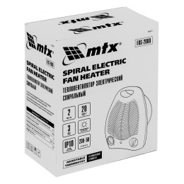 MATRIX Тепловентилятор электрический, спиральный FHS-2000, 3 режима, вентилятор, нагрев 1000/2000 Вт 96413