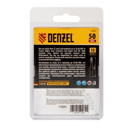 Denzel Бита IMPACT, PZ1x50 мм, лазерная обработка шлица, сталь S2, 10 шт., Е 6,3 11691