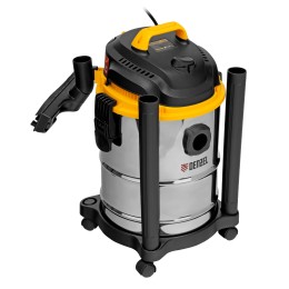 Denzel Пылесос строительный SVC15, 1200 Вт, бак 15 л, шланг 2 м 28201