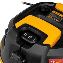 Denzel Пылесос строительный RVC30, 1400 Вт, бак 30 л, шланг 3 м, розетка с автосинхр. 28203