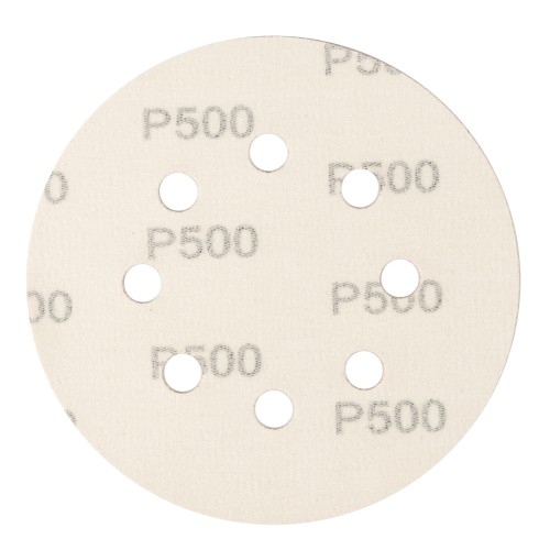 Круг абразивный на ворсовой подложке под "липучку", перфорированный, P 500, 125 мм, 5 шт Сибртех 738157