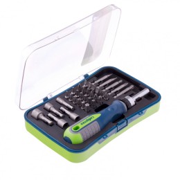 Сибртех Отвертка реверсивная с набором бит и торцевыми головками, 35 шт, CrV 13337