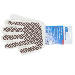 Сибртех Перчатки трикотажные, ПВХ гель шахматный облив, оверлок Россия 67779