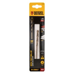 Denzel Сверло по металлу, 6 мм, HSS Co-8%// 71444