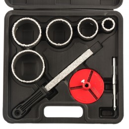 Matrix Набор коронок по керамической плитке, 33-53-67-73-83 мм, напил, в пластиковом боксе, шестигранный хвостовик 72842