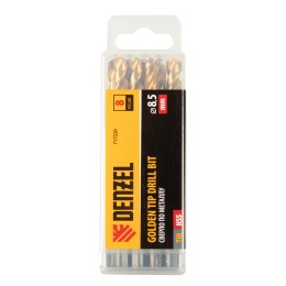 Denzel Сверло по металлу, 8,5 мм, HSS-Tin, Golden Tip, 8 шт. 717220