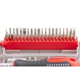 Matrix Отвертка для точных работ с насадками Fusion, 22 предмета, в пластиковом пенале 11584