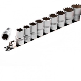 Stels Набор универсальных торцевых головок, 1/2, SpLine, CrV, 10 шт, 10-22 мм 13641
